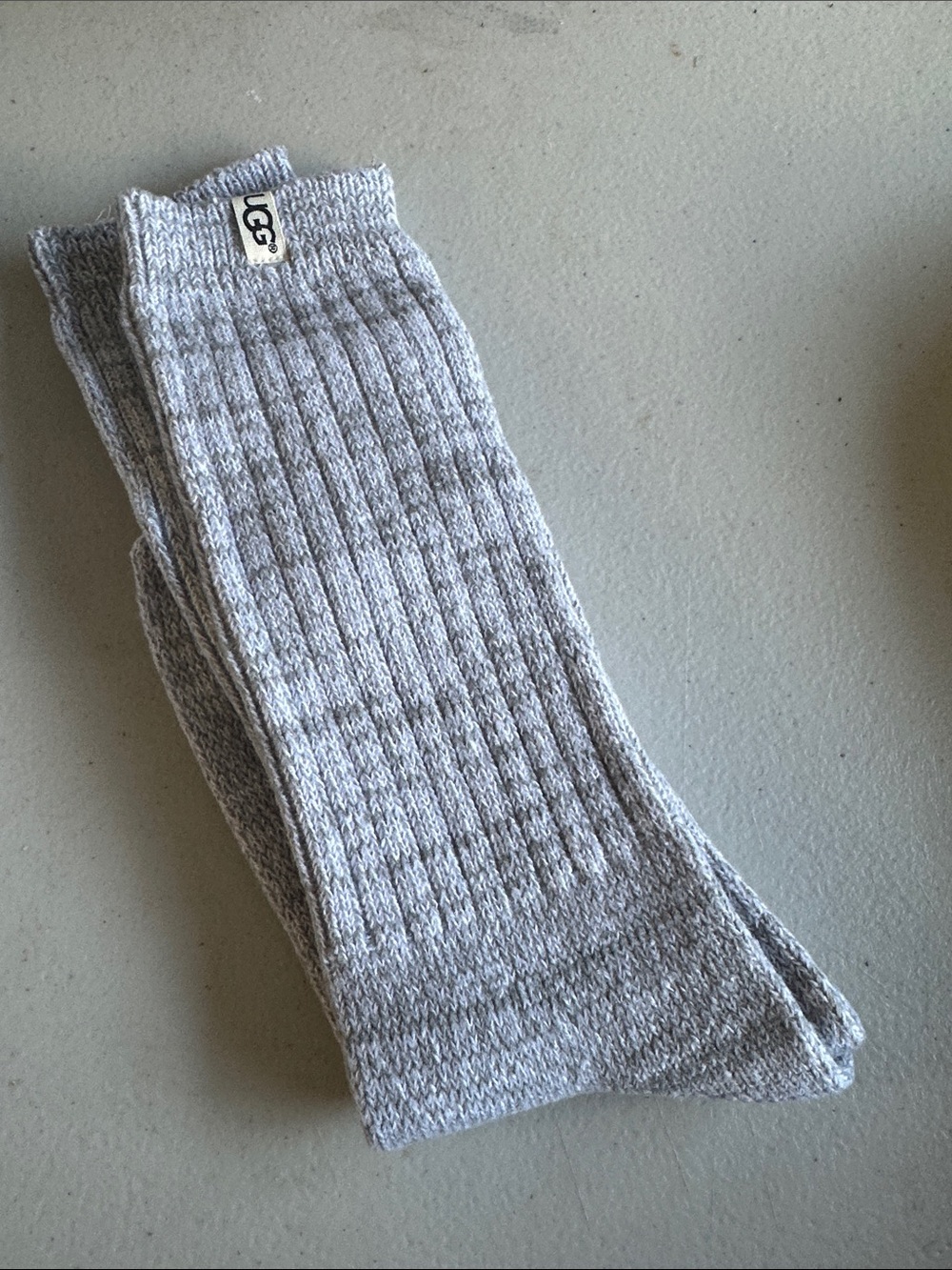 UGG Light Gray Ribbed Crew Sock - Picture 2 of 4